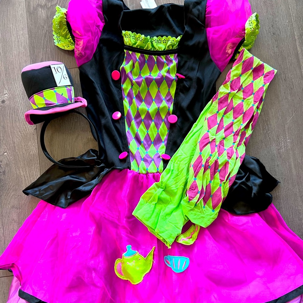 Halloween costume girls Mad Hatter large 12-14